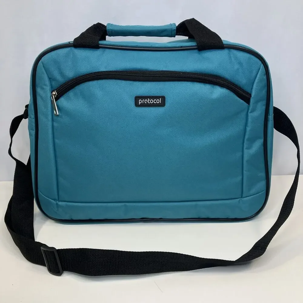 Protocol Travel Carry On Luggage Bag Tote Teal Blue Green 16x12x5